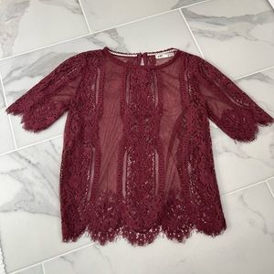 EUC Womens Lace Blouse Size XS